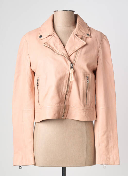 Veste en cuir rose GIPSY BY MAURITIUS femme