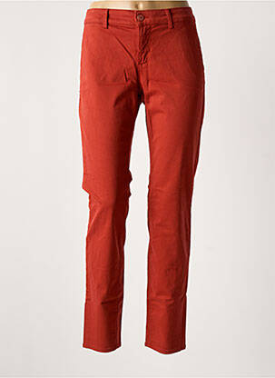 Pantalon chino tissage popeline taille normale rouge HAPPY femme