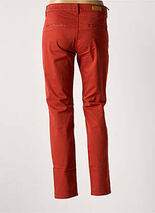 Pantalon chino tissage popeline taille normale rouge HAPPY femme