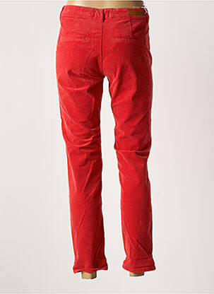 Pantalon chino fermeture zippée sous rabat boutonné taille normale rouge HAPPY femme