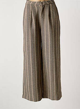 Pantalon large fermeture zippée sous rabat boutonné taille normale marron MOLLY BRACKEN femme