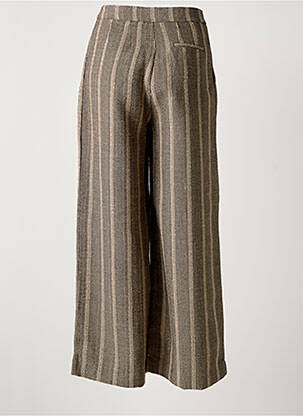 Pantalon large fermeture zippée sous rabat boutonné taille normale marron MOLLY BRACKEN femme