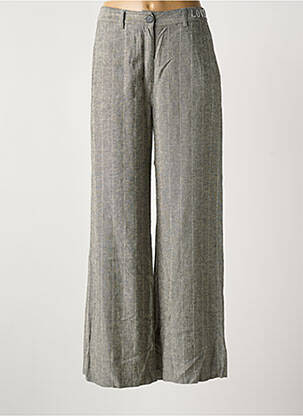 Pantalon large fermeture zippée sous rabat boutonné taille normale gris BANDITAS FROM MARSEILLE femme