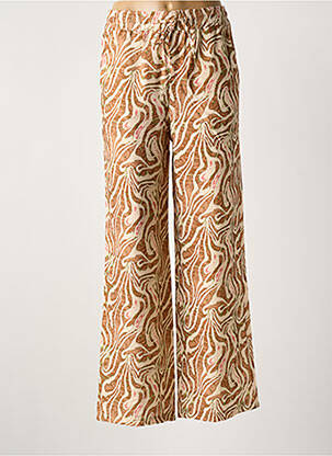 Pantalon large tissage popeline taille normale marron PAKO LITTO femme