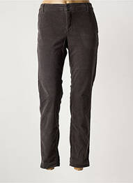 Pantalon chino fermeture zippée sous rabat boutonné taille normale gris HAPPY femme