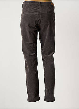 Pantalon chino fermeture zippée sous rabat boutonné taille normale gris HAPPY femme
