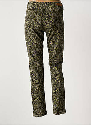 Pantalon slim tissage popeline taille normale vert HAPPY femme