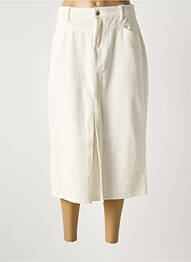 Jupe mi-longue coupe droite blanc LPB femme
