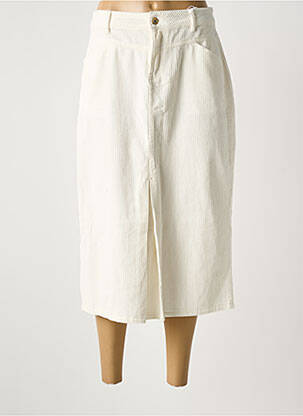 Jupe mi-longue coupe droite blanc LPB femme