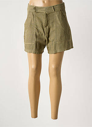 Short fermeture zippée sous rabat boutonné taille normale vert BANDITAS FROM MARSEILLE femme