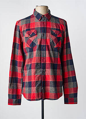 Chemise manches longues imprimé carreaux rouge PETROL INDUSTRIES homme