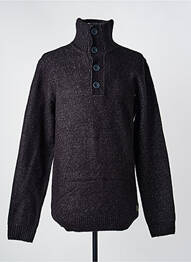 Pull tissage chiné manches longues noir PETROL INDUSTRIES homme