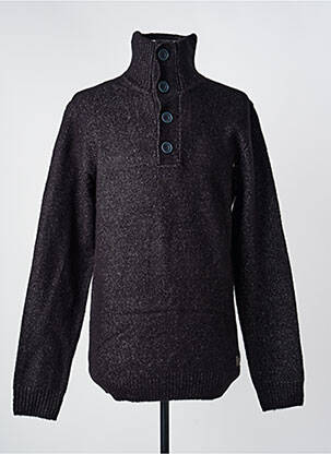 Pull tissage chiné manches longues noir PETROL INDUSTRIES homme