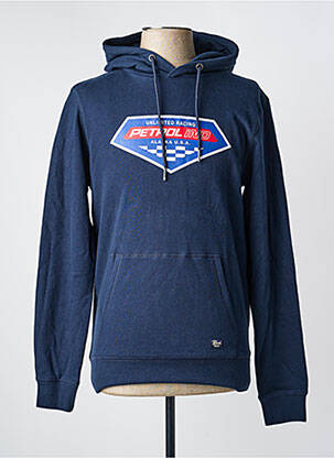 Sweat-shirt à capuche tissage jersey manches longues bleu PETROL INDUSTRIES homme