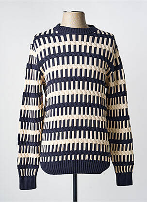 Pull tissage jacquard manches longues bleu PETROL INDUSTRIES homme