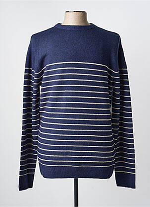 Pull tissage jacquard manches longues bleu PETROL INDUSTRIES homme