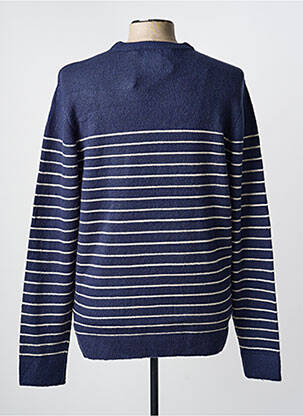 Pull tissage jacquard manches longues bleu PETROL INDUSTRIES homme