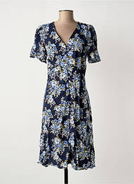 Robe mi-longue imprimé fantaisie manches courtes bleu B.YOUNG femme