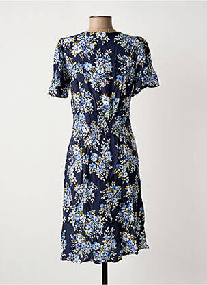 Robe mi-longue imprimé fantaisie manches courtes bleu B.YOUNG femme