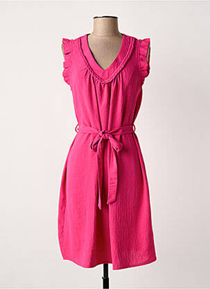 Robe mi-longue sans manche sans manche rose JULIE GUERLANDE femme