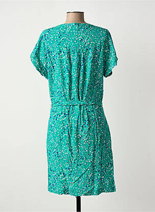 Robe courte coupe fluide manches courtes vert TBS femme
