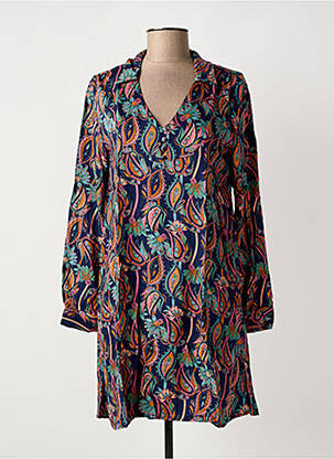 Robe courte manches longues manches longues bleu LOLA ESPELETA femme