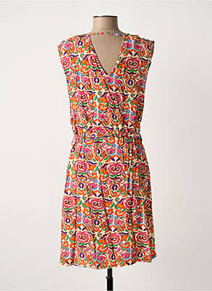 Robe mi-longue coupe fluide sans manche orange JULIE GUERLANDE femme