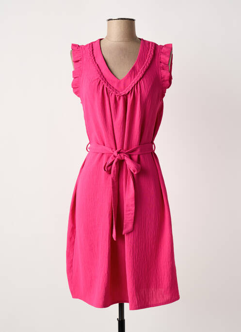 Robe mi-longue sans manche sans manche rose JULIE GUERLANDE femme