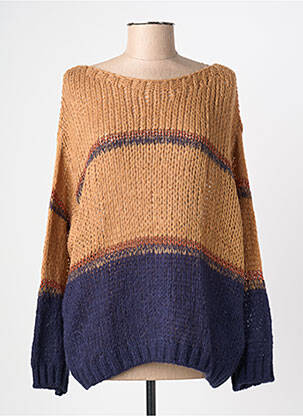 Pull col bateau manches longues marron LOLA ESPELETA femme