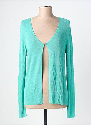 Gilet manches longues fermeture boutonnée sur le devant bleu TRIPODE femme