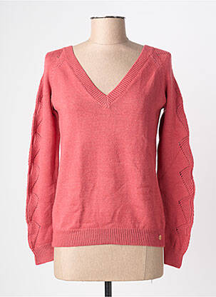 Pull col v manches longues rose LOLA ESPELETA femme
