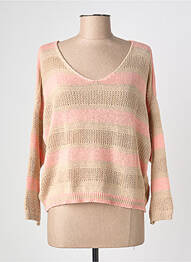Pull col v manches longues rose LOLA ESPELETA femme
