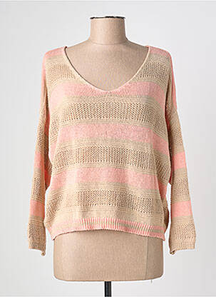 Pull col v manches longues rose LOLA ESPELETA femme