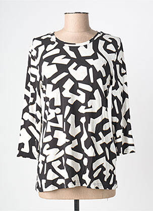 Top imprimé fantaisie manches longues noir BRANDTEX femme