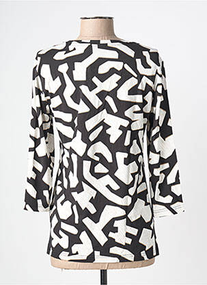 Top imprimé fantaisie manches longues noir BRANDTEX femme