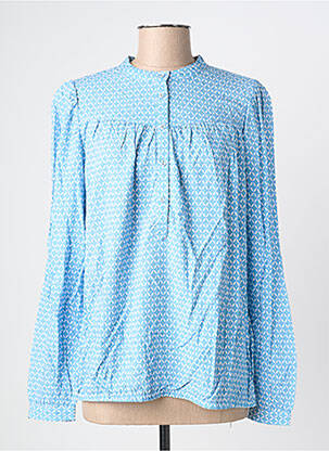 Blouse imprimé fantaisie manches longues bleu BRANDTEX femme