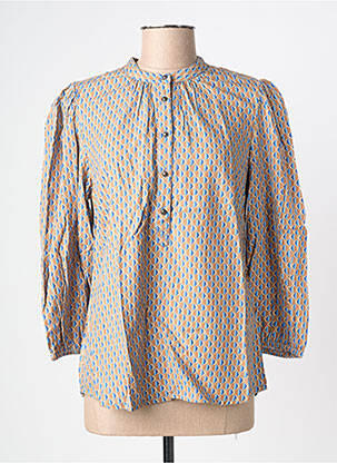 Blouse imprimé fantaisie manches longues beige BRANDTEX femme