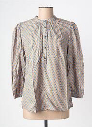 Blouse imprimé fantaisie manches longues beige BRANDTEX femme