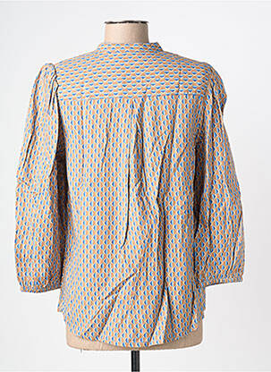Blouse imprimé fantaisie manches longues beige BRANDTEX femme