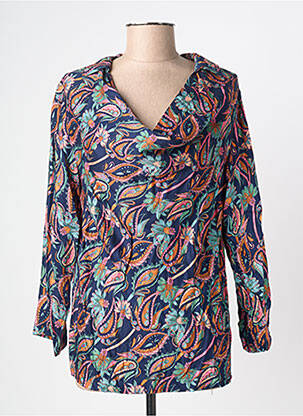 Blouse imprimé fantaisie manches longues bleu LOLA ESPELETA femme