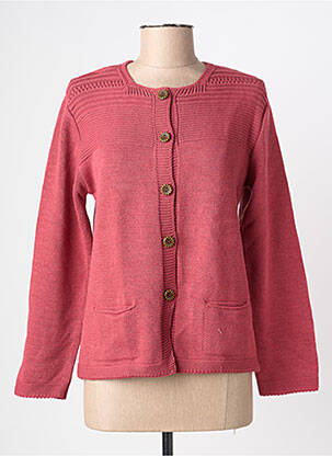Gilet manches longues fermeture boutonnée sur le devant rose WEEK END A PARIS femme