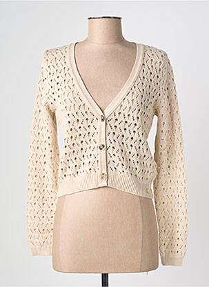 Gilet manches longues resserrée sur le bas beige LOLA ESPELETA femme