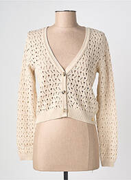 Gilet manches longues resserrée sur le bas beige LOLA ESPELETA femme