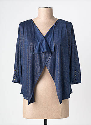 Gilet manches longues manches 3/4 bleu JULIE GUERLANDE femme