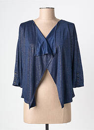 Gilet manches longues manches 3/4 bleu JULIE GUERLANDE femme