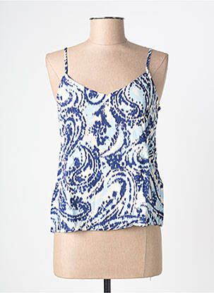 Top imprimé fantaisie fines bretelles bleu B.YOUNG femme
