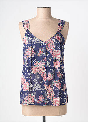 Top imprimé fantaisie fines bretelles bleu LOLA ESPELETA femme