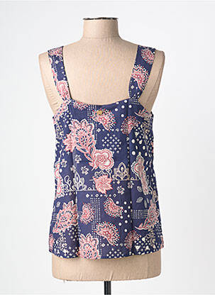 Top imprimé fantaisie fines bretelles bleu LOLA ESPELETA femme