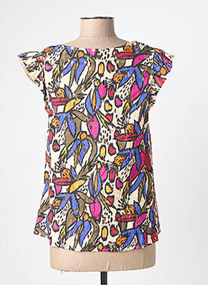 Top imprimé fantaisie manches courtes bleu LOLA ESPELETA femme