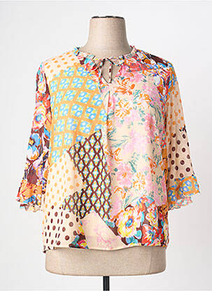 Blouse imprimé fantaisie manches 3/4 beige GRIFFON femme